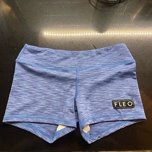 Heathered blue 3.25 fleo shorts